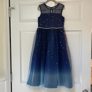 Rare Editions Formal Girls Dress in Navy with Sparkles and Embellishments